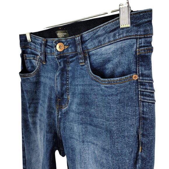 BOLD Elements Womens Size 10 Blue Solid Cut to Curve Skinny Jeans - Picture 10 of 12